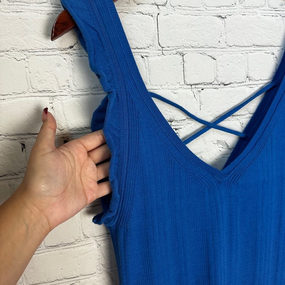 Daily Practice Blue Ribbed Dress Large - Picture 3 of 9